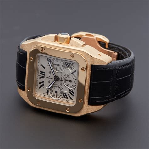 santos cartier chronograph|cartier santos 100 price list.